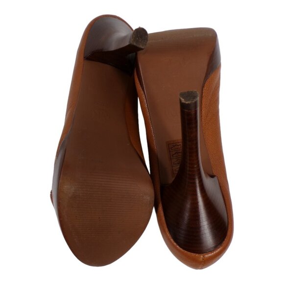 Michael Kors Peep Toe Platform Heels Gold Est 1981 Nameplate Sz 8.5M #596 - Picture 9 of 14